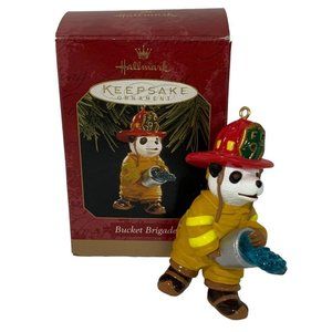 Hallmark Keepsake Ornament 1997 "Bucket Brigade" Panda Firefighter John Collin F